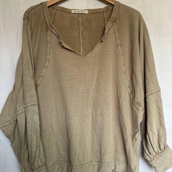 We The Free Oversized Brown Top Sz M - Picture 6 of 7